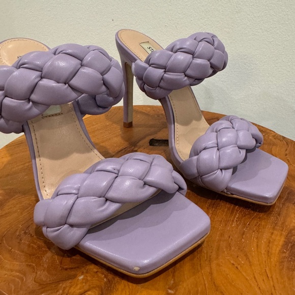 Steve Madden Kenley Vegan Leather Braided Heel Sandals, Purple, Size 6.5 - Picture 3 of 8